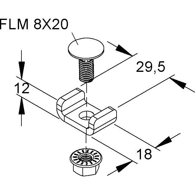 Niedax - Verbinder für Kabeltragsystem Gitterrinnenverbinder MTSCO 6 V 6mm, Stahl − 1 Stück