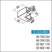 Zumtobel - Elektrisches Zubehör/Ersatzteile für Leuchten Winkelverbinder 3ph ws S2 801170 Schutzleiter innen − 1 Stück