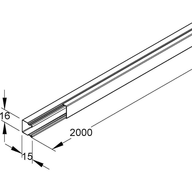 Niedax - Leitungsführungskanal LFK-Kanal LLK 16.016 R Unterteil + Deckel − 2 Meter