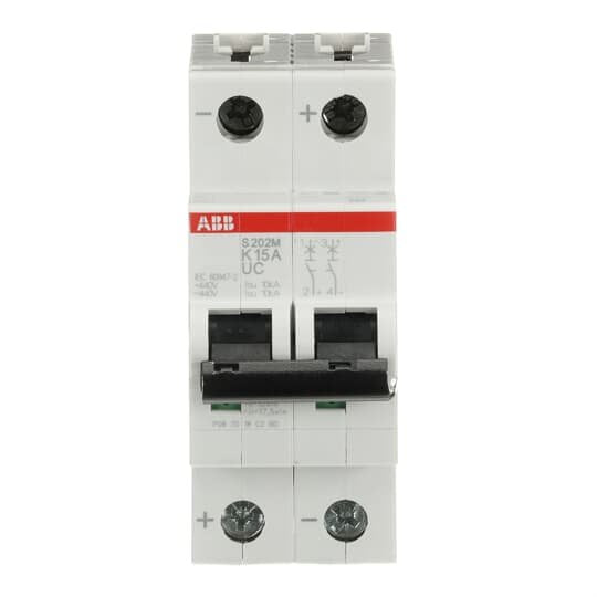 ABB Stotz S&J - Leitungsschutzschalter Sicherungsautomat S202M-K15UC 10 kA, 15 A, 2P