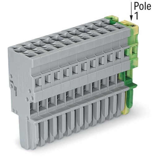 WAGO - Ein- und mehrpolige Klemmenleiste 1-Leiter-Federleiste 769-112/000-036 4mm²,gn-ge/gr − 20 Stück