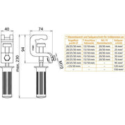 DEHN - Anschlusselement für EuK-Vorrichtung Universalklemme UK K25 FL30 HG m. isol. Handgriff