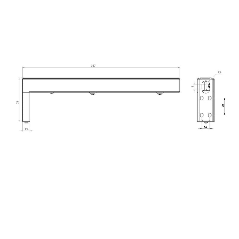 RP-Technik - Mechanisches Zubehör/Ersatzteile für Leuchten Wandausleger silber AWX001-SI