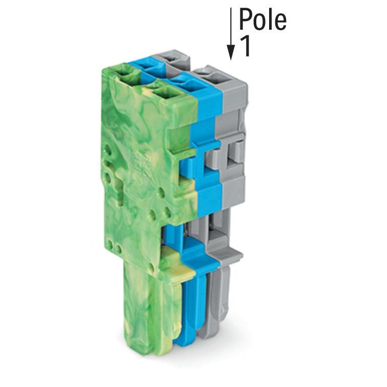 WAGO - Ein- und mehrpolige Klemmenleiste 1-Leiter-Federleiste 769-103/000-039 4mm²,gr/bl/gn-ge − 50 Stück