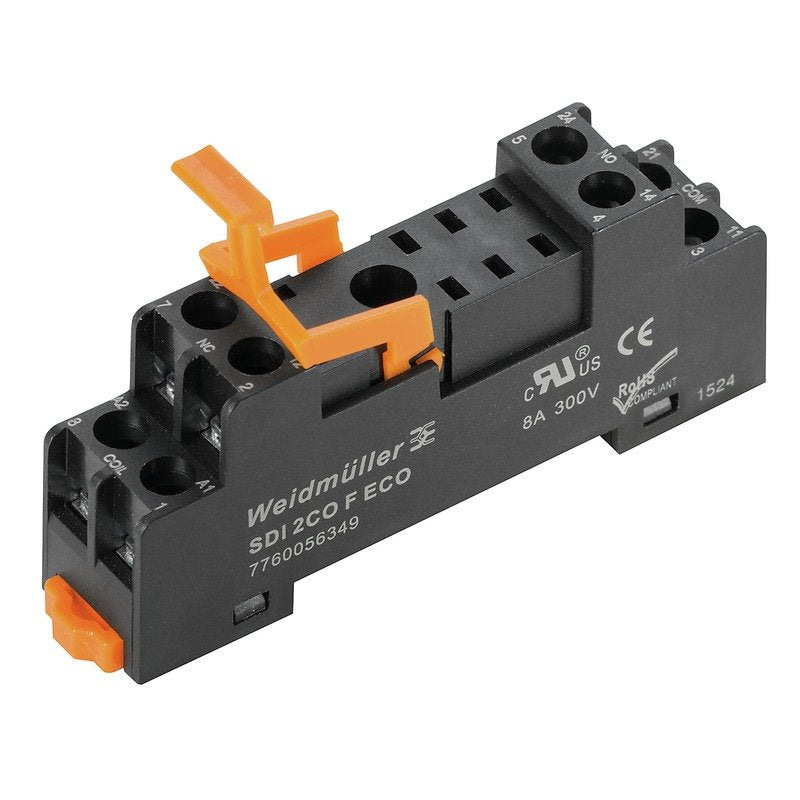 Weidmüller - Relaissockel 2 Wechsler SDI 2CO F ECO Schraubanschluss − 10 Stück