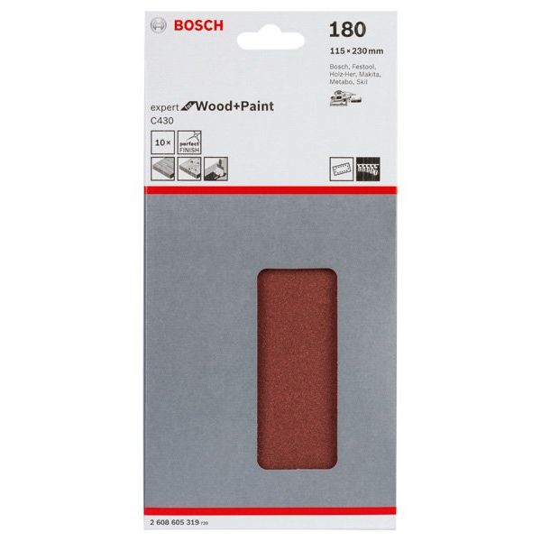 Bosch - Schleifpapier/Schleifvlies Schleifblatt C430, 115 x 2608605319 230 mm 180 14 Löcher