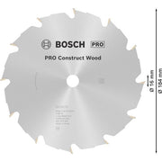 Bosch - Kreissägeblatt PRO Construct Wood 2608641200 Kreissägeblatt 184 x
