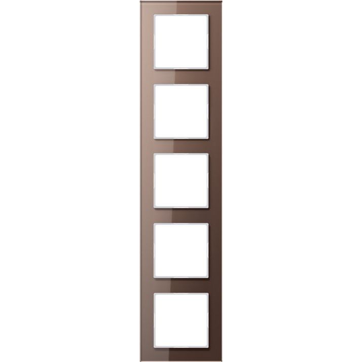 Jung - Abdeckrahmen Glasrahmen 5-fach mokka AC 585 GL MO waage-/senkrecht