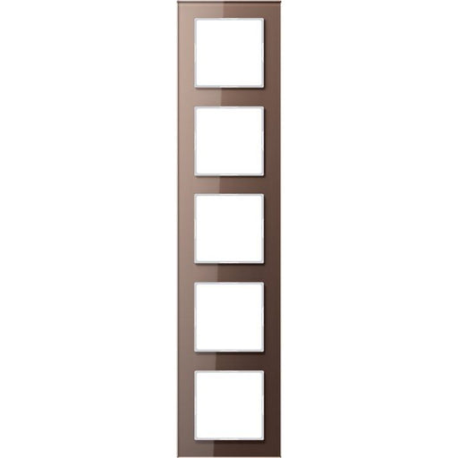 Jung - Abdeckrahmen Glasrahmen 5-fach mokka AC 585 GL MO waage-/senkrecht