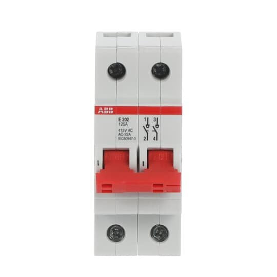 ABB Stotz S&J - Schalter für Reiheneinbau Trennschalter E202/125R Schaltgriff rot