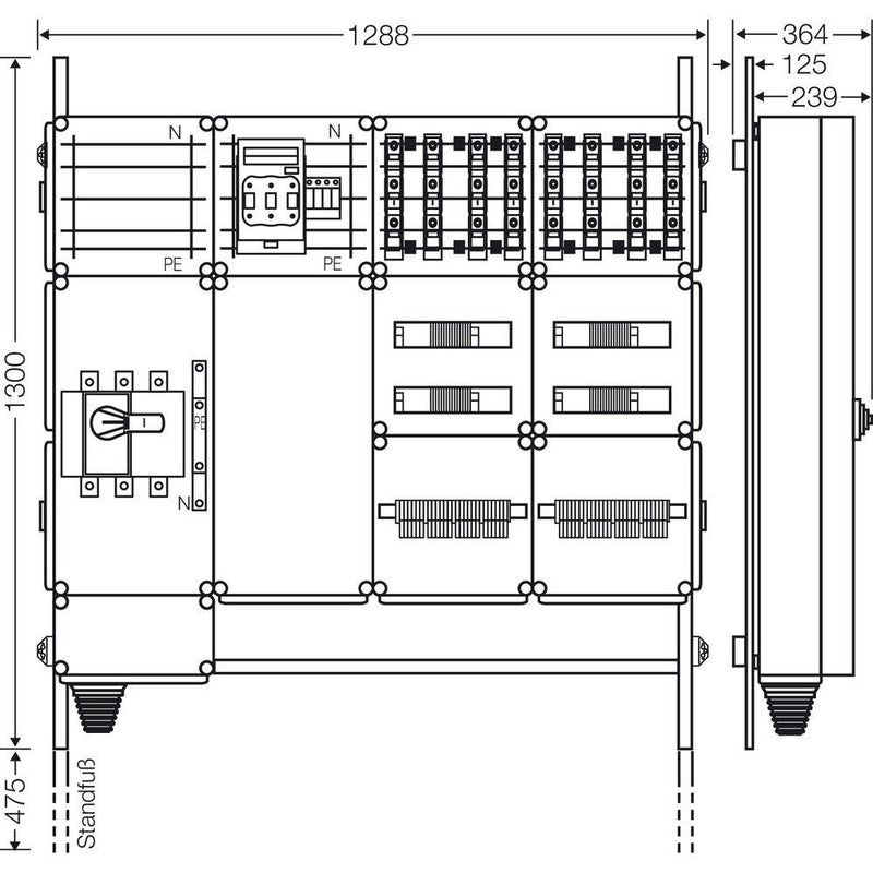 Hensel - Verteilerschrank für Energieversorgung Ladeverteiler Mi EV 22kW 8101 f.8 Ladep. a 22kW