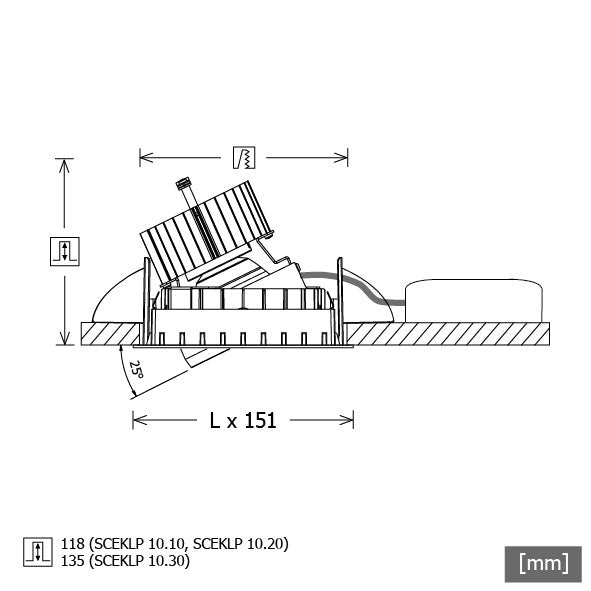 LTS Licht&Leuchten - Downlight/Strahler/Flutlicht LED-Einbaustrahler SCEKLP 10.2030.25 si Scene1 830 25°