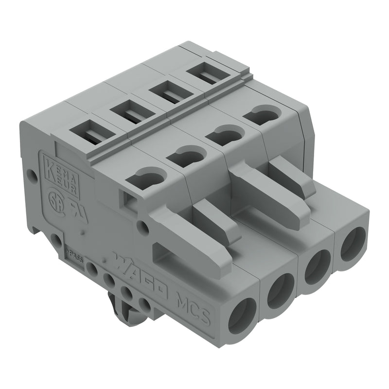 WAGO - Kabelsteckverbinder für Leiterplattensteckverbinder 1-Leiter-Federleiste 231-104/008-000 CAGECLAMP,2,5 mm²,gr − 100 Stück