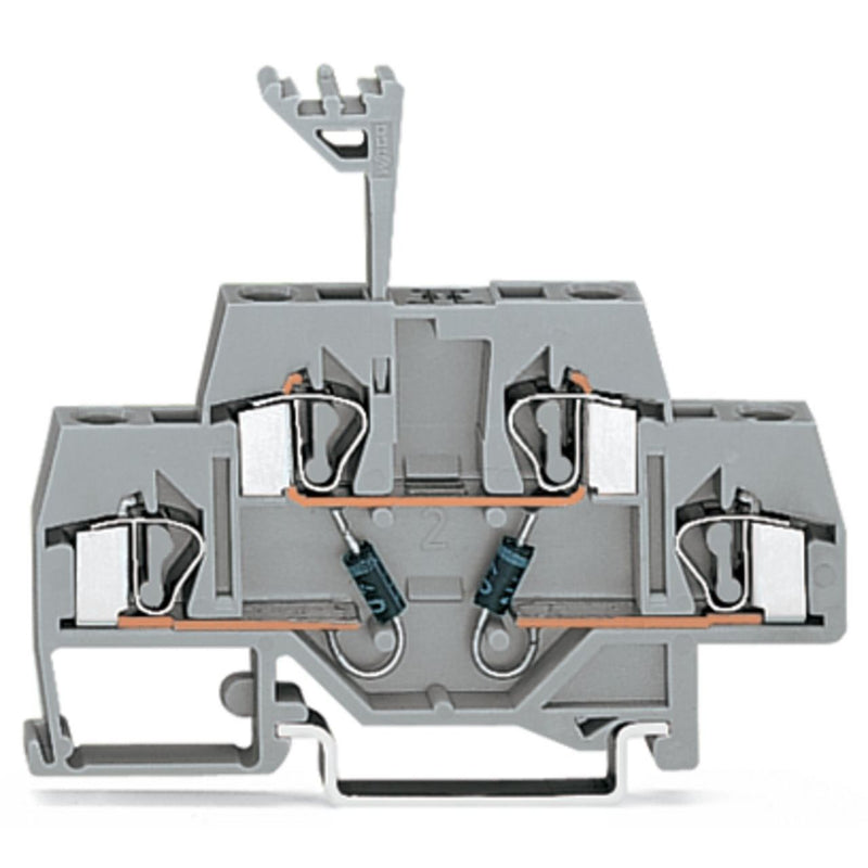 WAGO - Bauelement-Reihenklemme Bauelementklemme 281-635/281-489 2 Dioden 1N4007,grau − 50 Stück