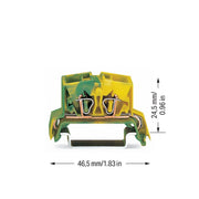 WAGO - Schutzleiter-Reihenklemme 4-Leiter-Mini-Reihenklemme 264-737/999-950 Ex e II geeignet − 100 Stück