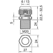 OBO Bettermann - Kabelverschraubung V-TEC VM LL20 SW 24mm, M20, PA − 50 Stück