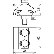 DEHN - Verbinder für Blitzschutz Parallelverbinder PV 5.12.5 SKM8X45 CU Cu f. Rd5-12,5/16-95