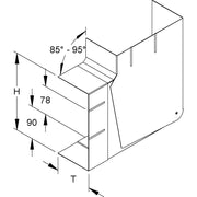 Niedax - Flachwinkel für Geräteeinbaukanal GK-Vertikaleck 90Gr. GKVVO 213A78T100 R 213x100mm
