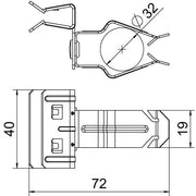 OBO Bettermann - Befestigungsklammer Trägerklammer SCHPO 4-10 D32 m.Rohraufnahme 32mm − 50 Stück