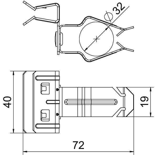 OBO Bettermann - Befestigungsklammer Trägerklammer SCHPO 4-10 D32 m.Rohraufnahme 32mm − 50 Stück