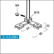 Zumtobel - Mechanisches Zubehör/Ersatzteile für Leuchten Befestigungsstück 3ph ws S2 802650 Winkelverbinder