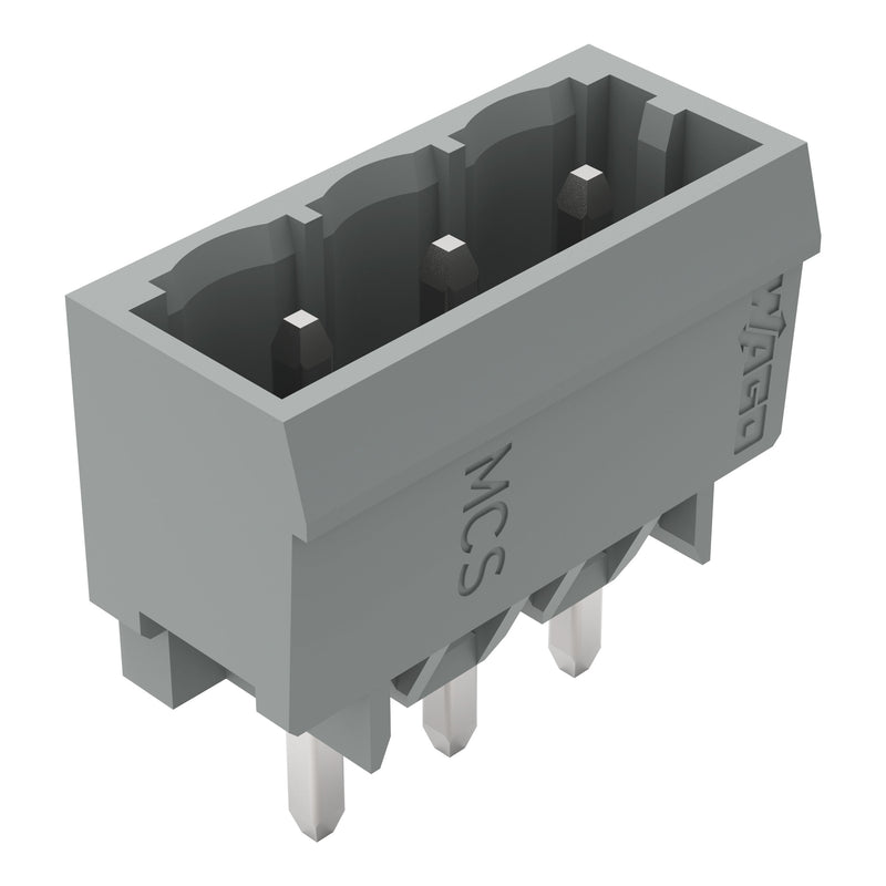 WAGO - Leiterplattensteckverbinder THT-Stiftleiste Lötstift 231-163/001-000 1,2x1,2,gerade,grau − 200 Stück