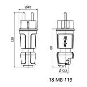 Bals Elektrotech - Schutzkontaktstecker Schutzkontakt-Stecker 7371 16A 250V IP44, grau − 20 Stück