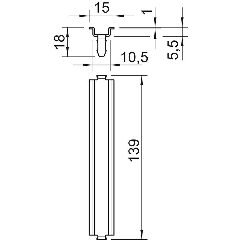 OBO Bettermann - Tragschiene Hutschiene 46277 T250 Q GTP 139x15x7,5mm − 10 Stück