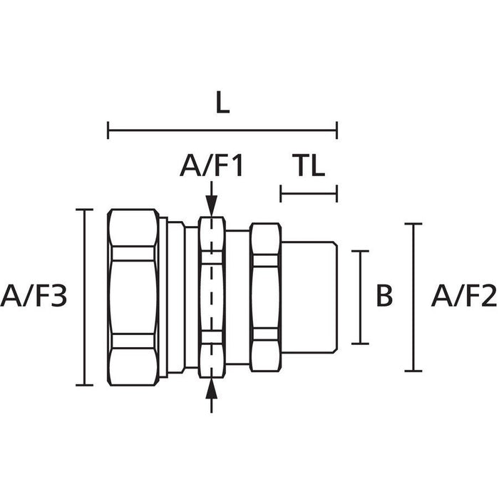 HellermannTyton - Metall-Schutzschlauch-Verschraubung Metallverschraubung 166-32300(10) dreh. Außengewinde − 10 Stück
