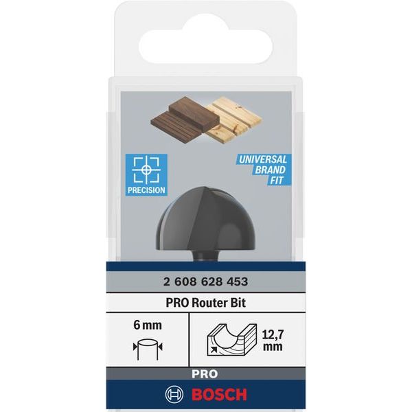 Bosch - Fräser PRO Hohlkehlfräser, R 2608628453 12,7, Schaft 6 mm
