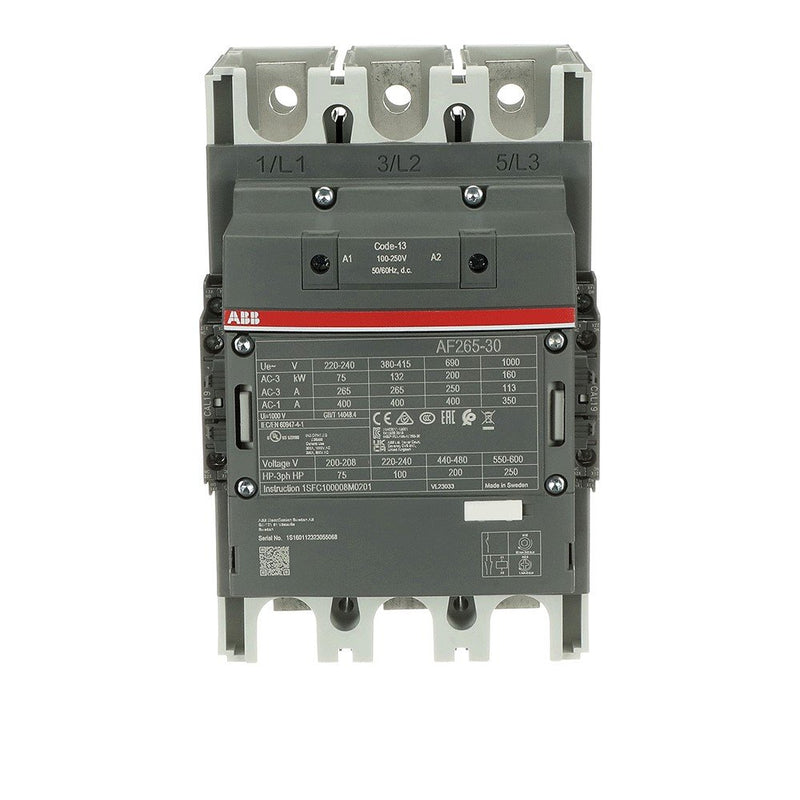 ABB Stotz S&J - Leistungsschütz zum Schalten von Wechselstrom Schütz AF265-30-22-13 100-250V AC/DC