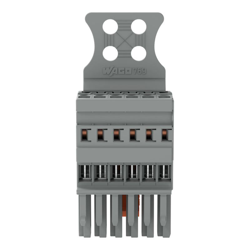 WAGO - Ein- und mehrpolige Klemmenleiste 1-Leiter-Federleiste 769-106/144-000 CAGECLAMP,4mm²,gr − 10 Stück