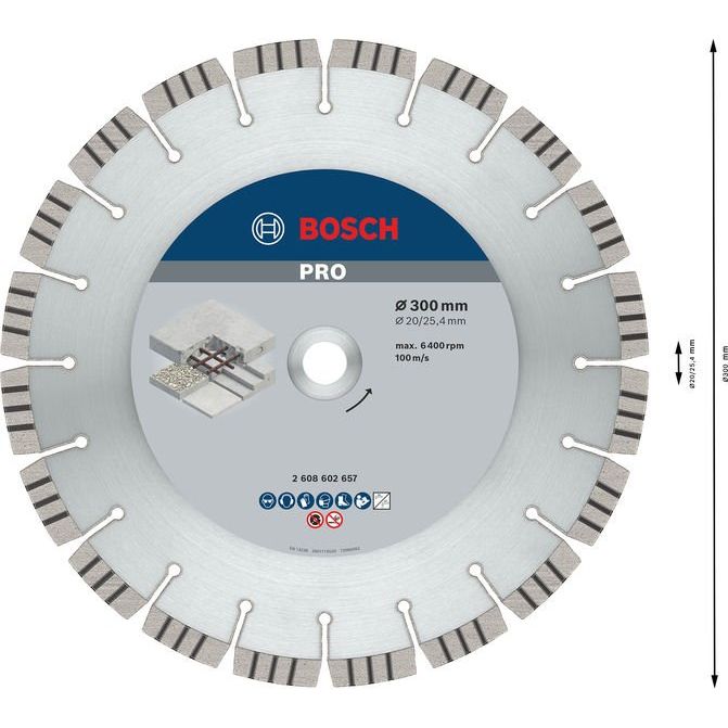 Bosch - Trenn-/Schleifscheibe Diamanttrennscheibe 2608602657 PRO Concrete