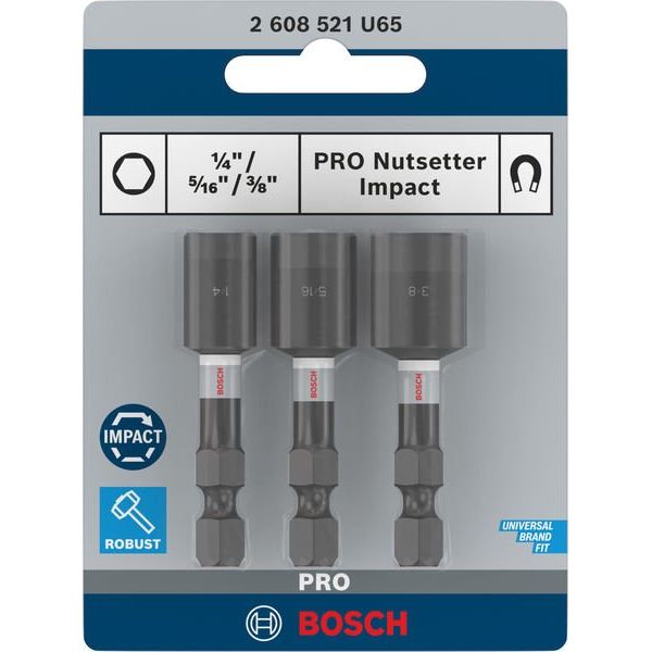 Bosch - Steckschlüsselset PRO Nutsetter Impact Set, 2608521U65VE(3) 1/4 − 5 Packung