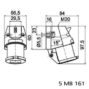Bals Elektrotech - CEE-Gerätestecker (IEC 60309) Wandgerätestecker GT 242 16A 3p 230V 6h IP44