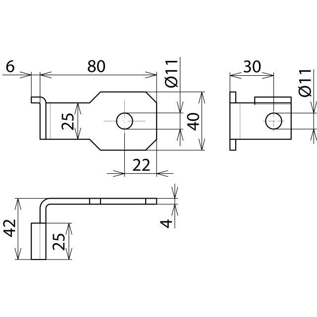 DEHN - Zubehör/Ersatzteile für Überspannungsschutz Informations-/MSR-Technik Anschlussbügel AB EXFS IF1 W 11 D=11mm f.M11 abgewin