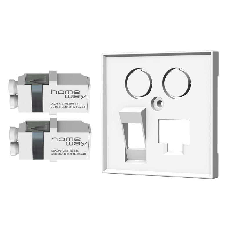 Homeway - Multi-Einsatz/Abdeckung für Daten- und Kommunikations-Anschlusstechnik Fiber Set one.fiber rw HW-OFKSE55RWG 2xLC/APCD-SM Kupp+ZP