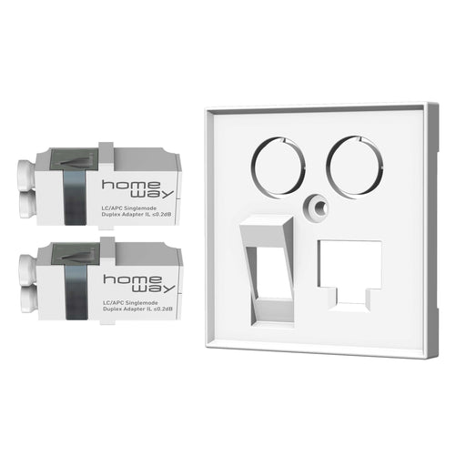 Homeway - Multi-Einsatz/Abdeckung für Daten- und Kommunikations-Anschlusstechnik Fiber Set one.fiber rw HW-OFKSE55RWG 2xLC/APCD-SM Kupp+ZP