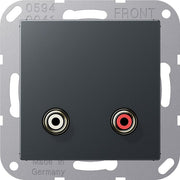 Jung - Multifunktions-Anschlussdose Multimediadose Cinch Audio MA A 1021 ANM anthrazit matt