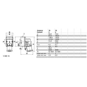 Bals Elektrotech - CEE-Gerätestecker (IEC 60309) Wand-Gerätestecker 16A 4p 2465 400V 6h IP44