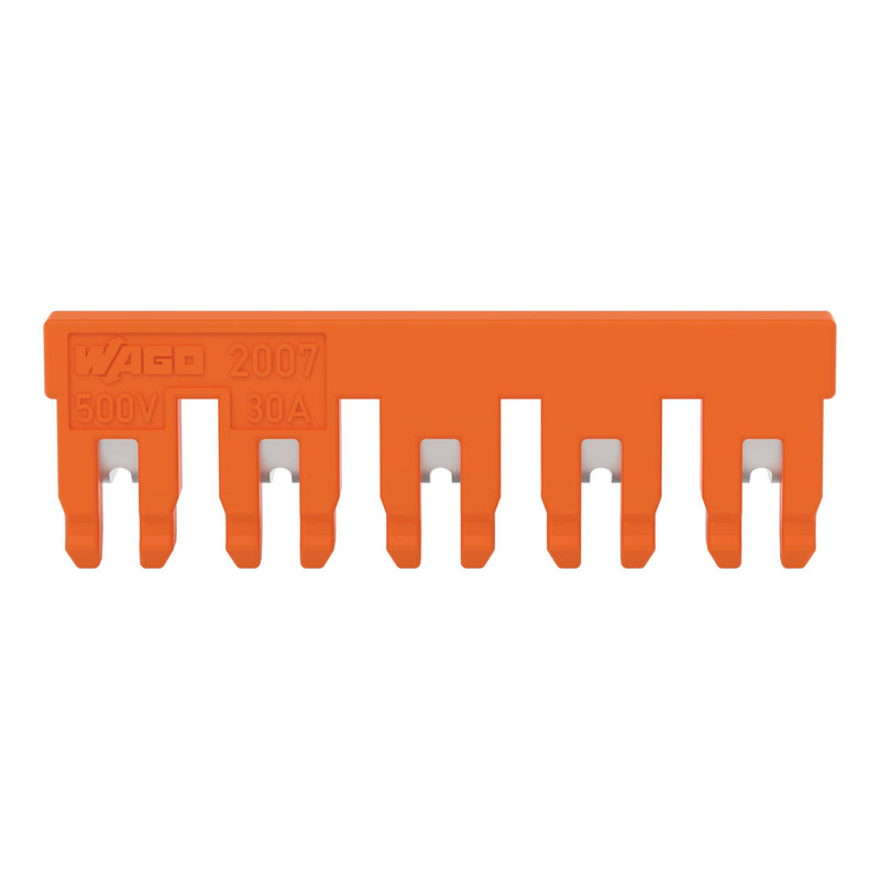 WAGO - Querverbinder/Brücker für Reihenklemme Schaltungsbrücker 5-fach 2007-8445 isoliert,orange − 10 Stück