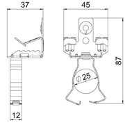 OBO Bettermann - Befestigungsklammer Trägerklammer SCVPC 7-13 D25 m.Rohrauf.u. 20-25mm − 50 Stück