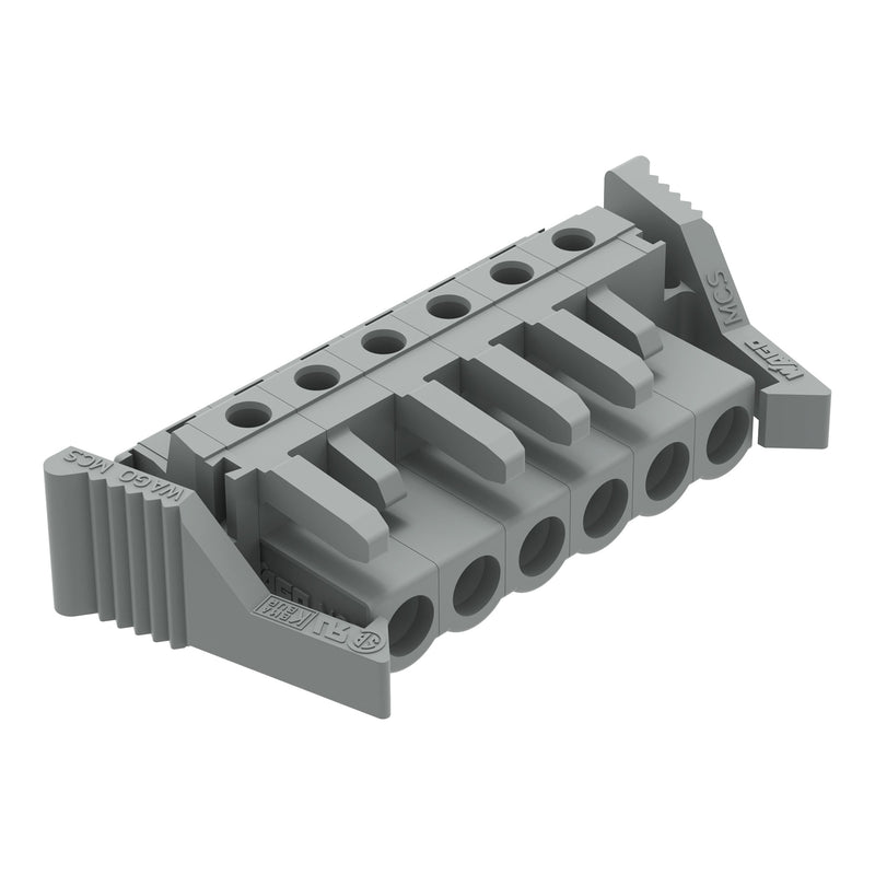 WAGO - Leiterplattensteckverbinder THT-Federleiste abgewink. 232-236/039-000 Rastermaß 5mm,grau − 50 Stück