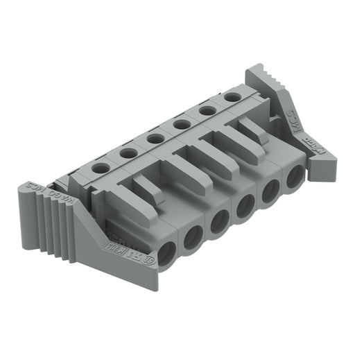 WAGO - Leiterplattensteckverbinder THT-Federleiste abgewink. 232-236/039-000 Rastermaß 5mm,grau − 50 Stück