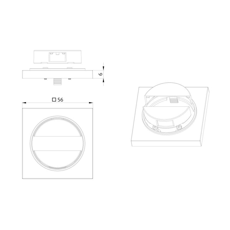 BEG Brück Electronic - Zubehör/Ersatzteile für Bewegungsmelder Zentralplatte 55x55 94346 reinweiß glänz