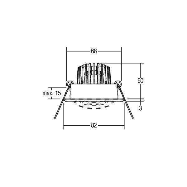 Brumberg Leuchten - Downlight/Strahler/Flutlicht LED-Einbaustrahler 230V 38187253 3000K, s/al