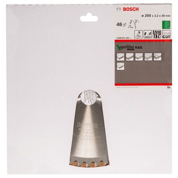 Bosch - Kreissägeblatt PRO Wood Kreissägeblatt, 2608641202 260 x 3,2 x 30 mm