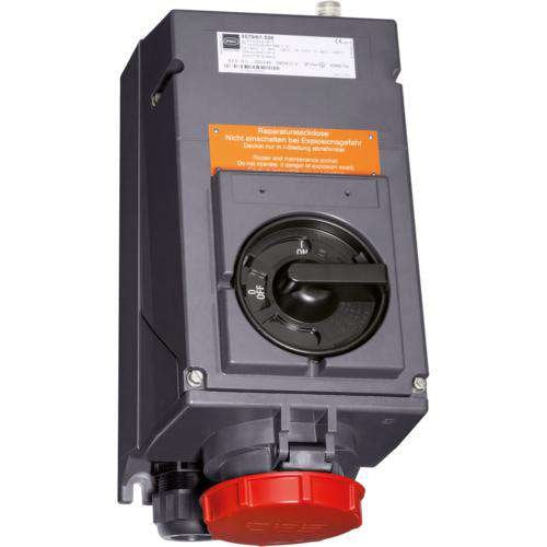 Stahl - Explosionsgeschützte CEE-Steckdose (IEC 60309) Reparatursteckdose 8579/61-506 63 A rot 6h