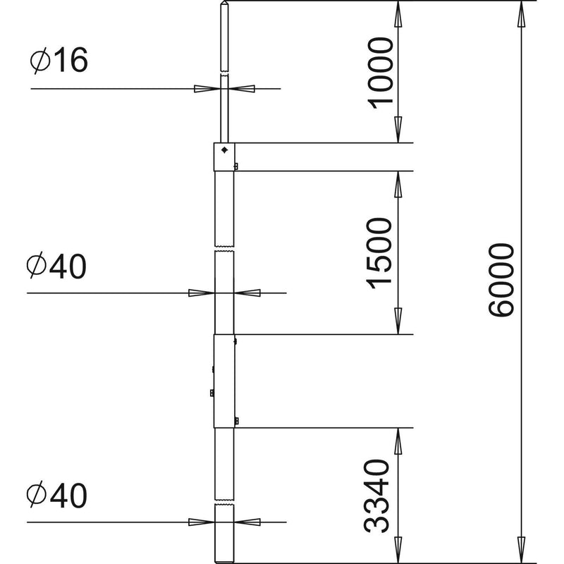 OBO Bettermann - Fangeinrichtung für Blitzschutz Isolierter Fangmast isFang 6000 6000mm, GFK, lgr