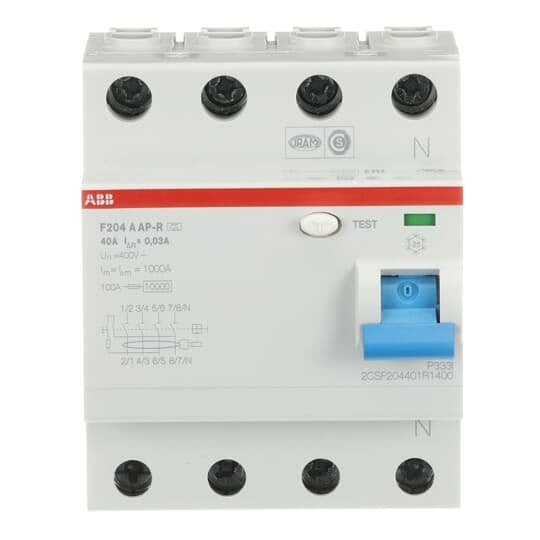 ABB Stotz S&J - Fehlerstrom-Schutzschalter FI-Schutzschalter F204A-40/0,03AP-R pro M Compact